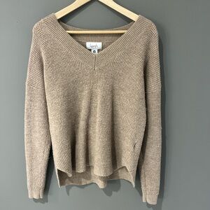 Kersh Women's V-Neck Sweater in Beige